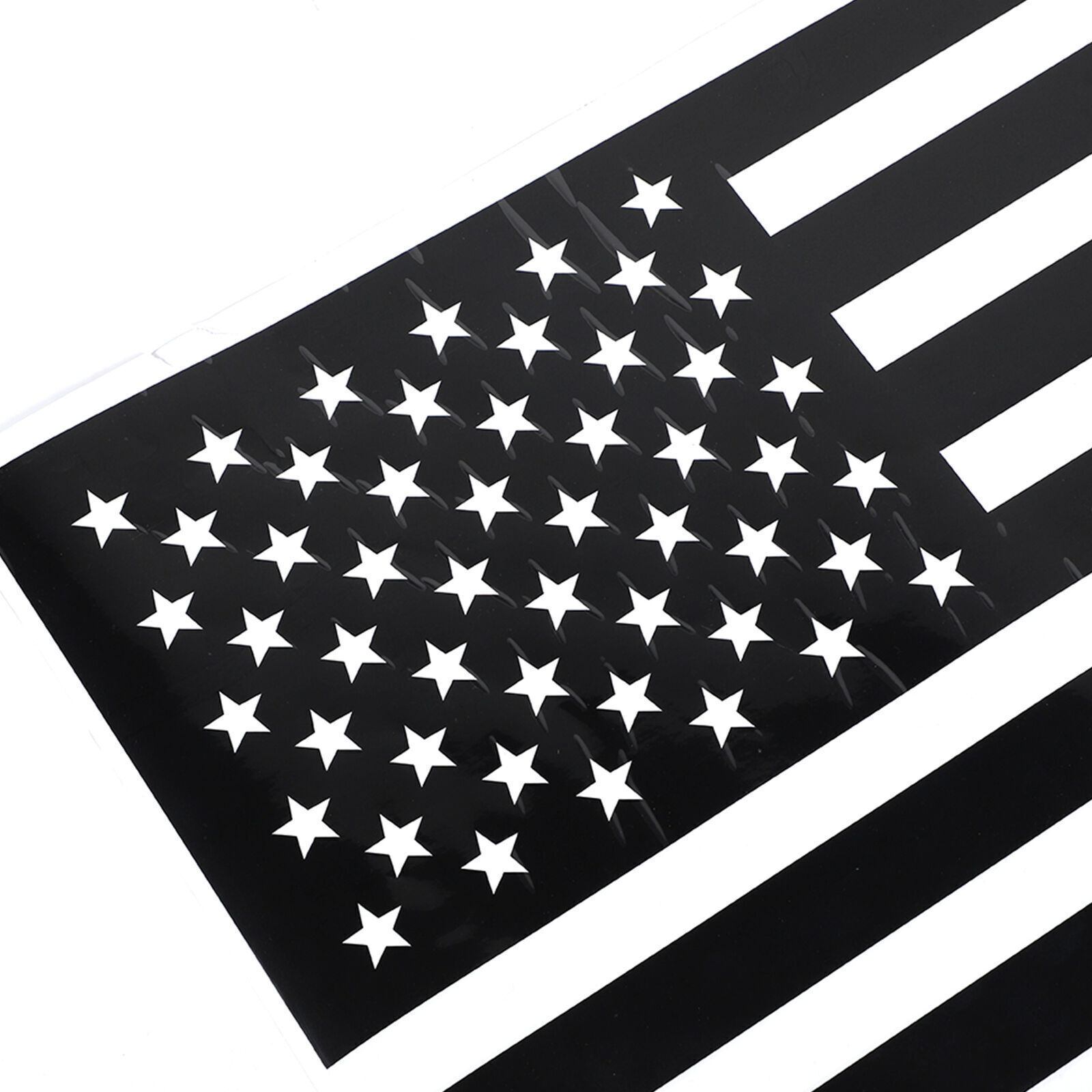 2-Pack US Flag Rear Window Side Trim Decals – For Ford F150 2015+, Black PVC