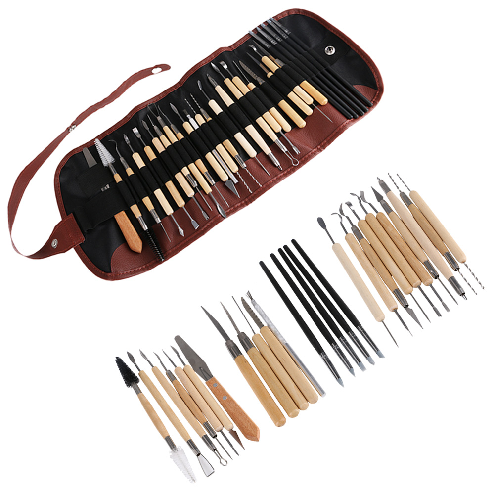 5Pcs Pottery Clay Sculpture Sculpting Carving Modelling Ceramic Hobby Tools
