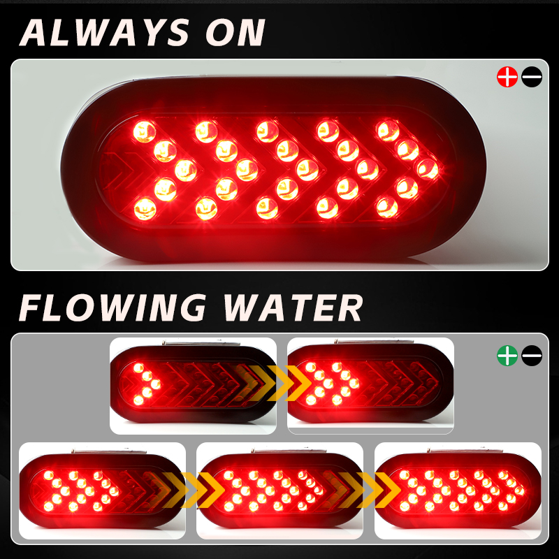 2x Trailer Truck Lights LED Sealed Red 6