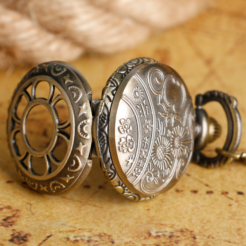 Alice In Wonderland Theme Quartz Pocket Watch Rabbit Flower Watches