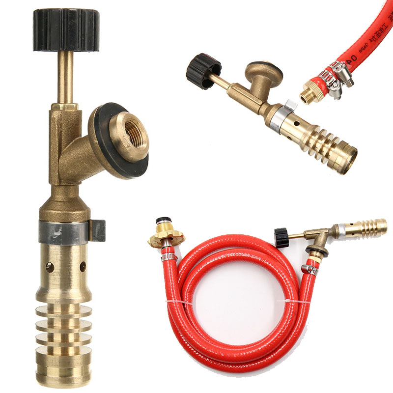 For Mapp Gas Ignition Self Plumbing Turbo Torch With Hose Solder Propane Welding