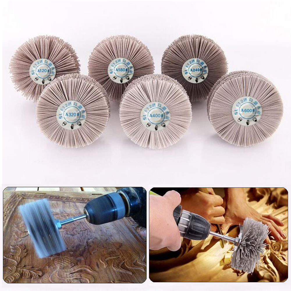 80mm Dia 80600 Grit Nylon Abrasive Brush Grinding Polishing Tool For