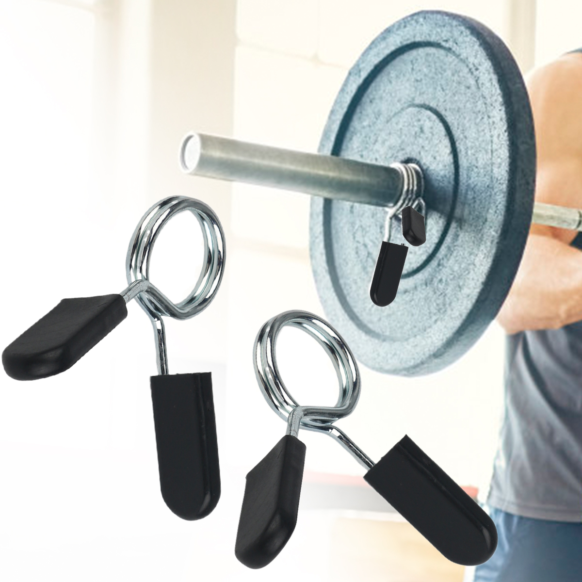 25mm Barbell Gym Weight Lifting Bar Dumbbell Lock Clamp Spring