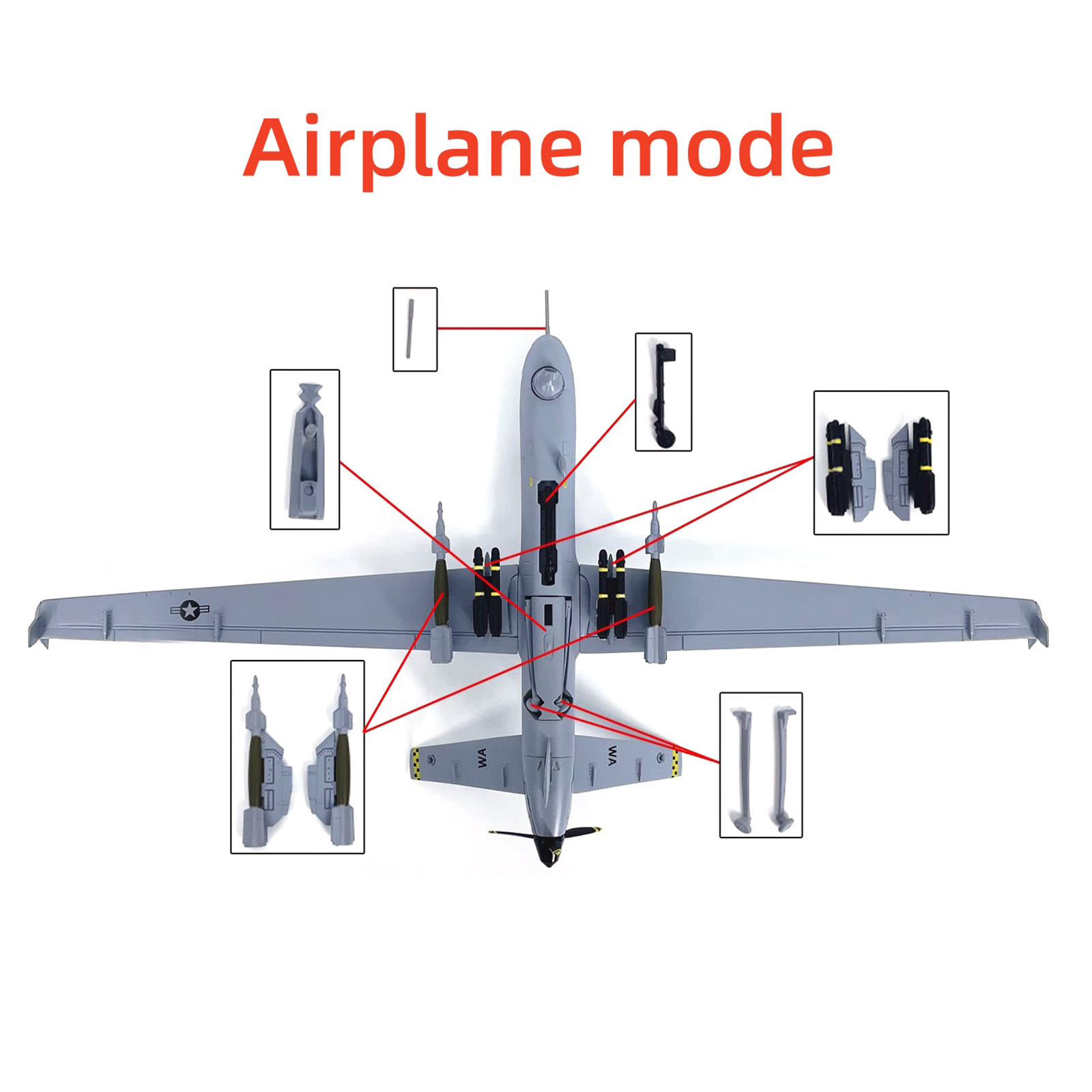 1/72 Scale US Air Force For General Atomics MQ-9 Reaper UAV Model