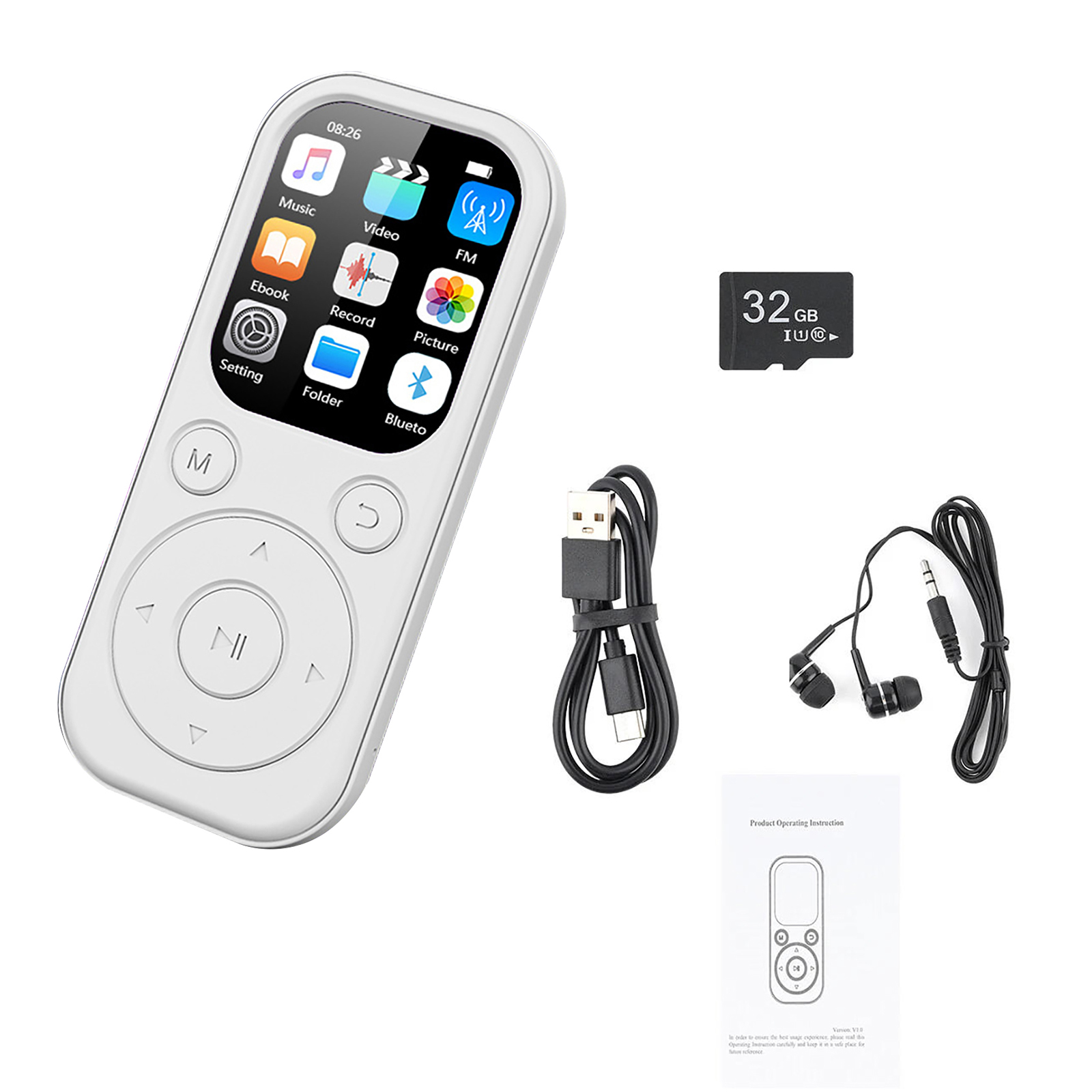 32GB MP3 Player Supports APE/FLAC Bluetooth 5.4 1.8