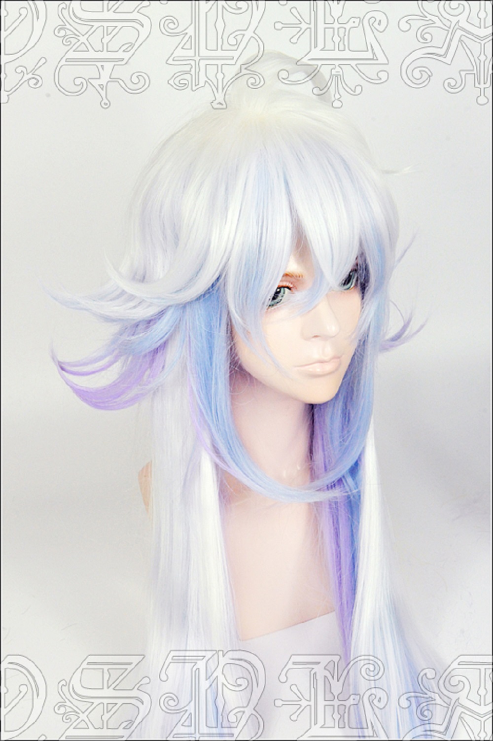 FGO Fate grand order Merlin Caster Cosplay Hair Wig Colour Mixture Game 100cm