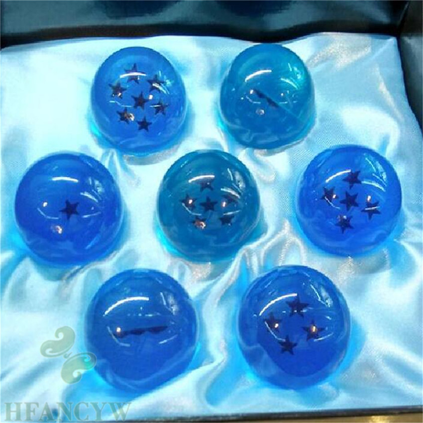 7pcs Anime DragonBall Z Stars Crystal blue Ball Collection Set Classic Gift