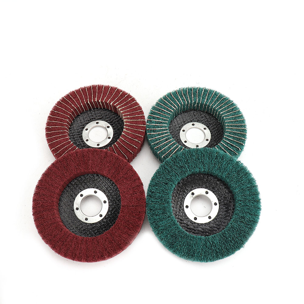 4Pcs 4.5" Nylon Fiber Flap Wheel For Abrasive Disc Polishing Buffing