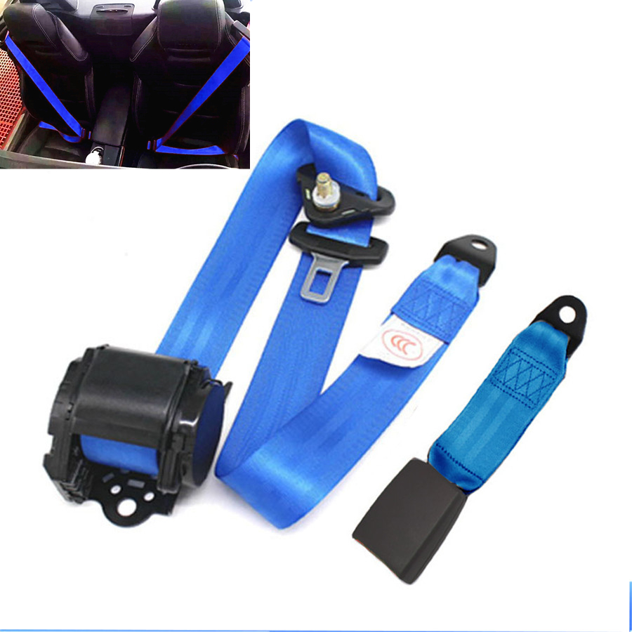 Universal Blau 3Punkt Sitz Gurt Automatik Sicherheitsgurt Gurtpeitsche Auto KFZ