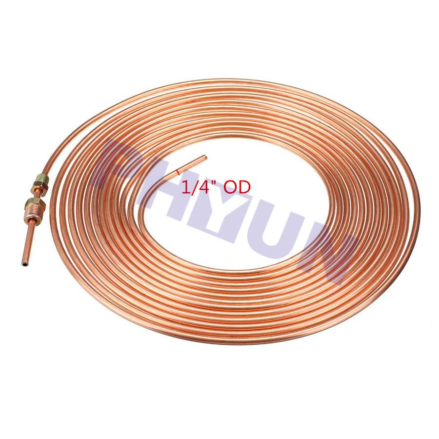 1/4 INCH Steel Nickel Copper Brake Line Tubing Kit 25 FT Oil Tube w