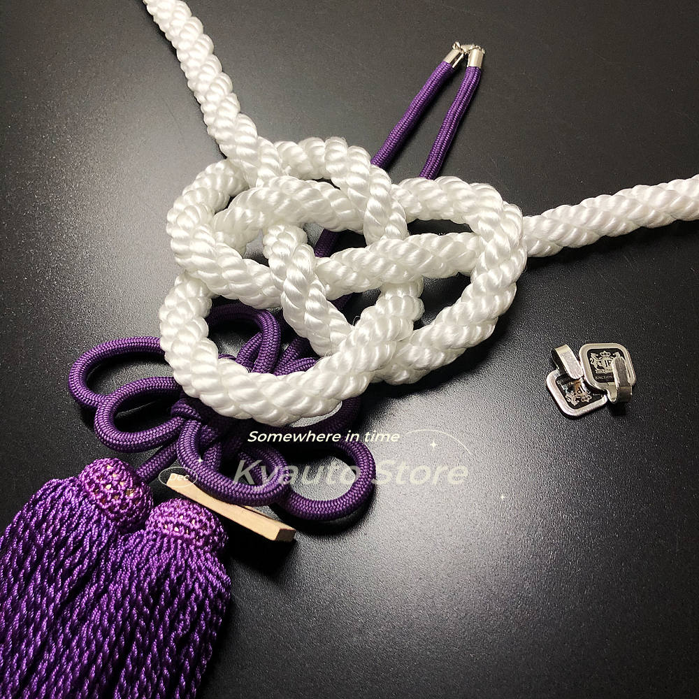 A Set JDM Junction Produce White Kintsuna Rope JP Kiku Knot Luxury