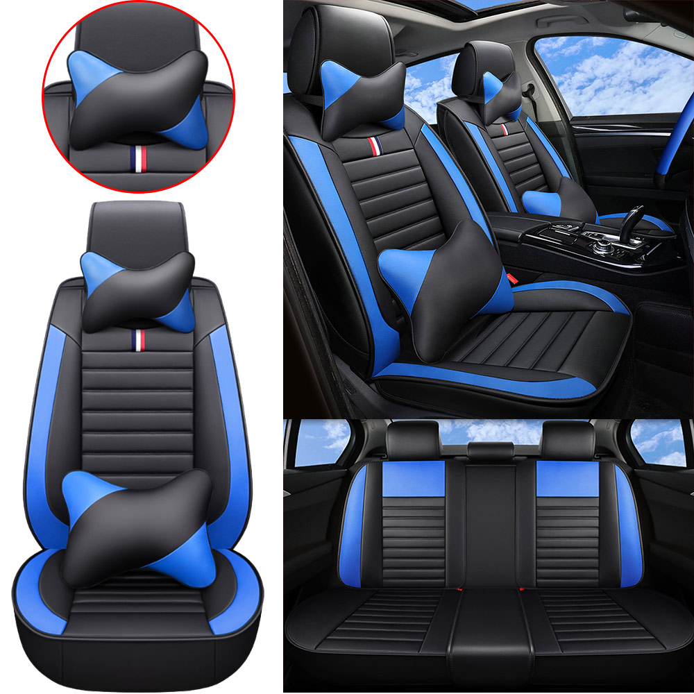 PU Leather Car SUV Seat Covers 5-Seats Front+Rear Auto Cushion Mess F ...