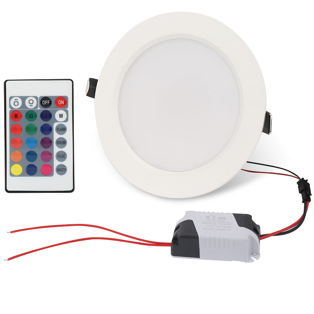 Dimmable LED Recessed Lighting 4 inch 10W Panel RGB Color Changing ...