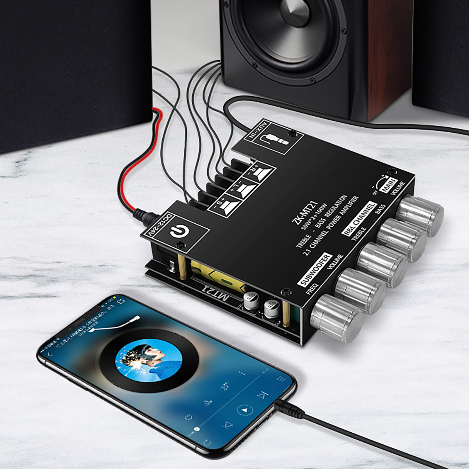 ZK-MT21 2.1Channel Stereo Audio Bluetooth 5.0 Subwoofer Amp Board
