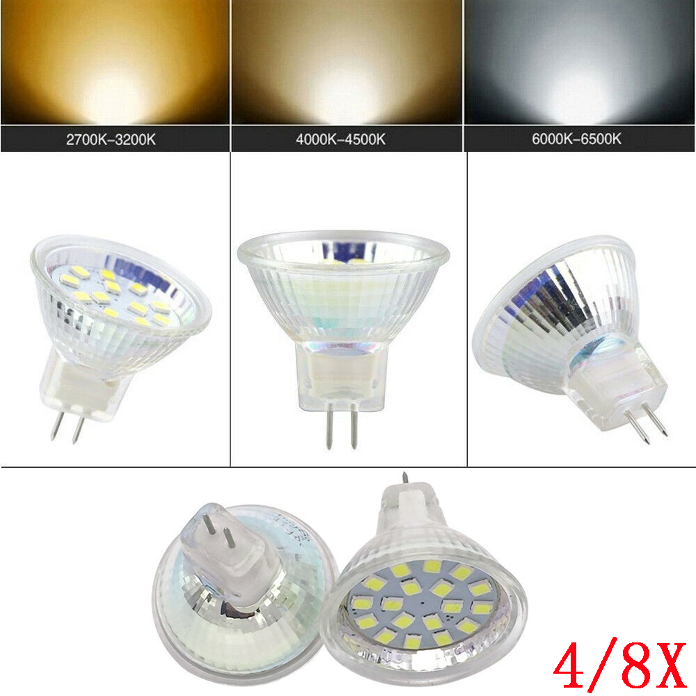 4X 8X MR11 GU4 LED Leuchtmittel 3W 5W Birne Glühbirne AC/DC12V Glühlampe Lampe