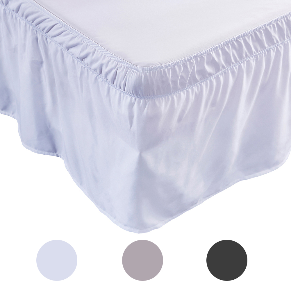 Elasticated Bed Skirt Valance Divan Bed Base Frame Cover Wrap Split