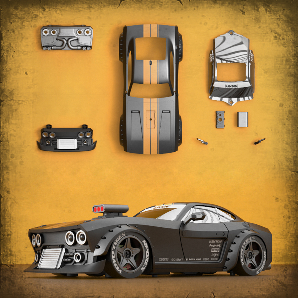 ＫＡＭＴＯＭ 1/32 Kamtom RC 4WD Car 2.4G 1/32 Double Wheel Replace ESP Gyro