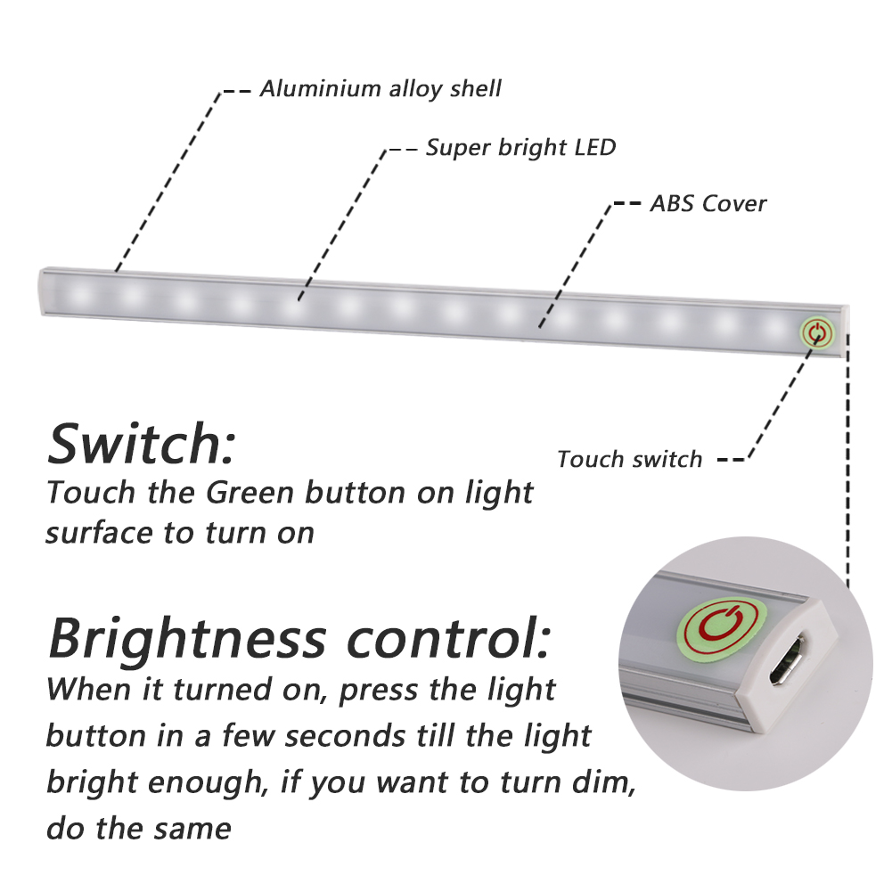 6W LED USB Lichtleiste Leuchte Leiste Schrank Licht Schrankleuchte