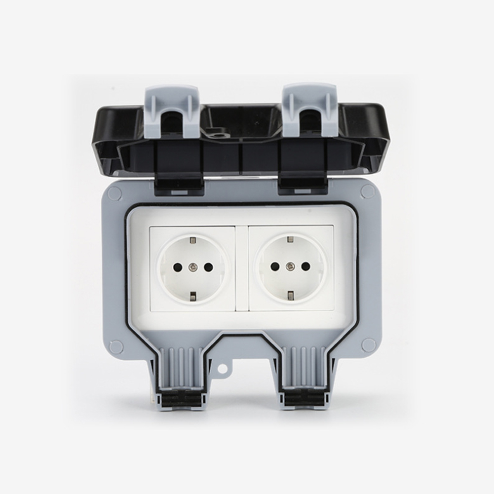 220v Ip66 Waterproof Outdoor Wall Switched Socket Case Cover Box Easy Install