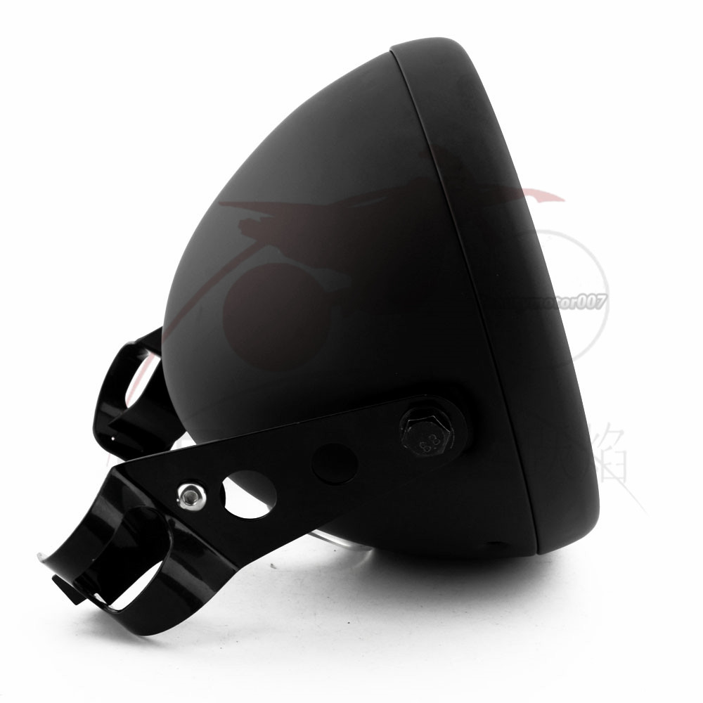 Aizomamotorparts 7" Motorcycle LED Headlight Housing – Black Steel, For Harley Softail 1986-2011