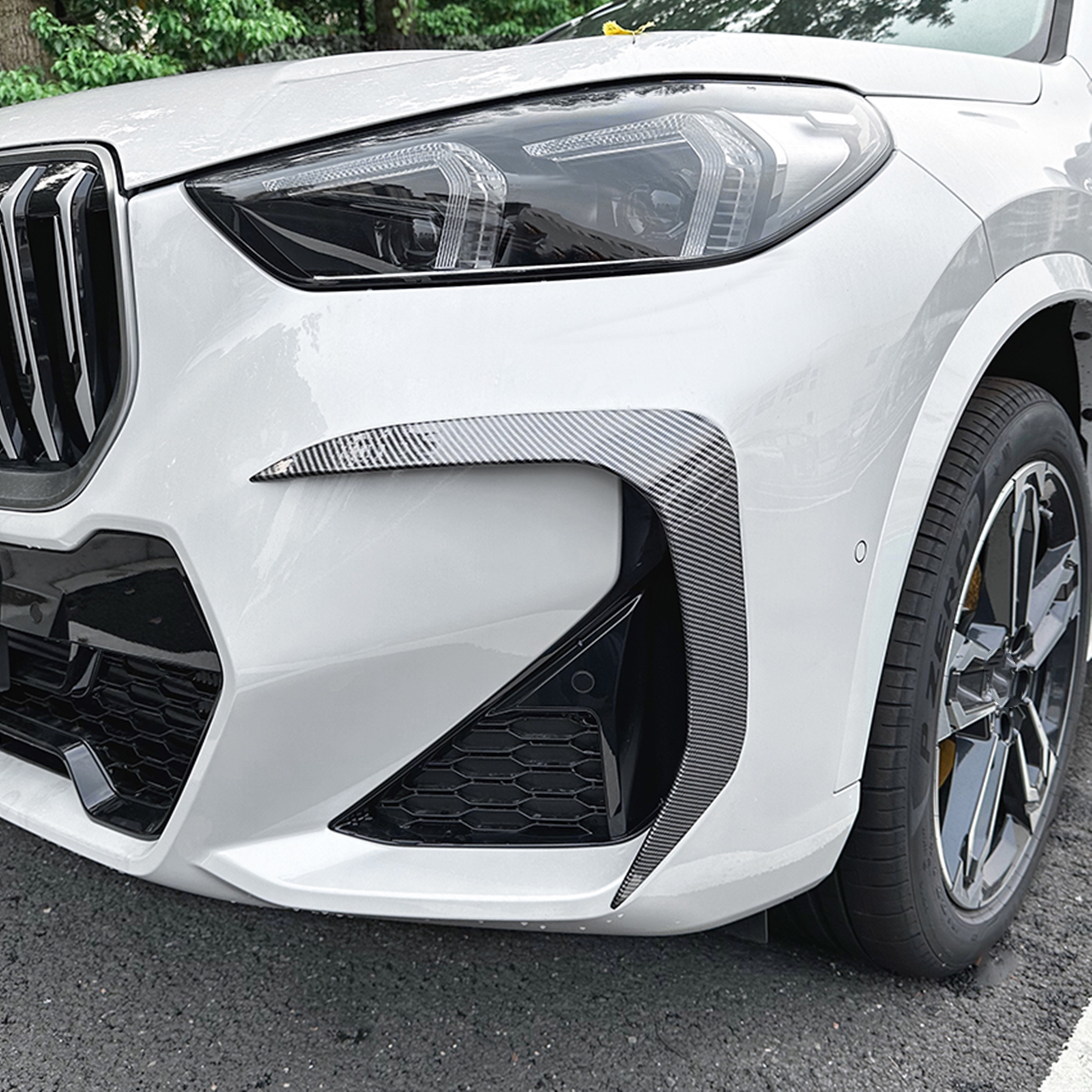 Front Bumper Side Spoiler Trim For BMW X1 U11 U12 M Sport 2023-24 Carbon  Look us