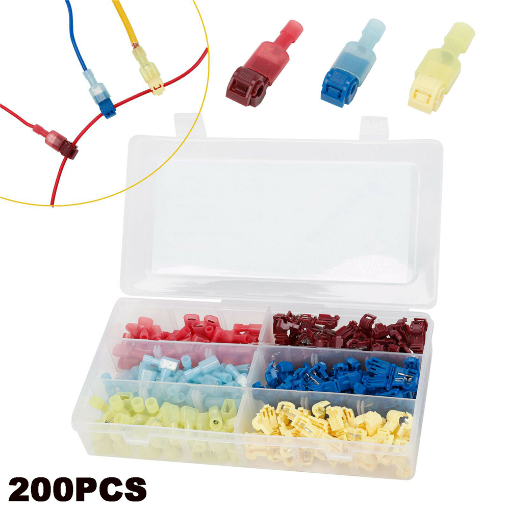 150pc T-taps/male Insulated Wire Terminal Connectors Combo Set 18-14 10-12 18-22