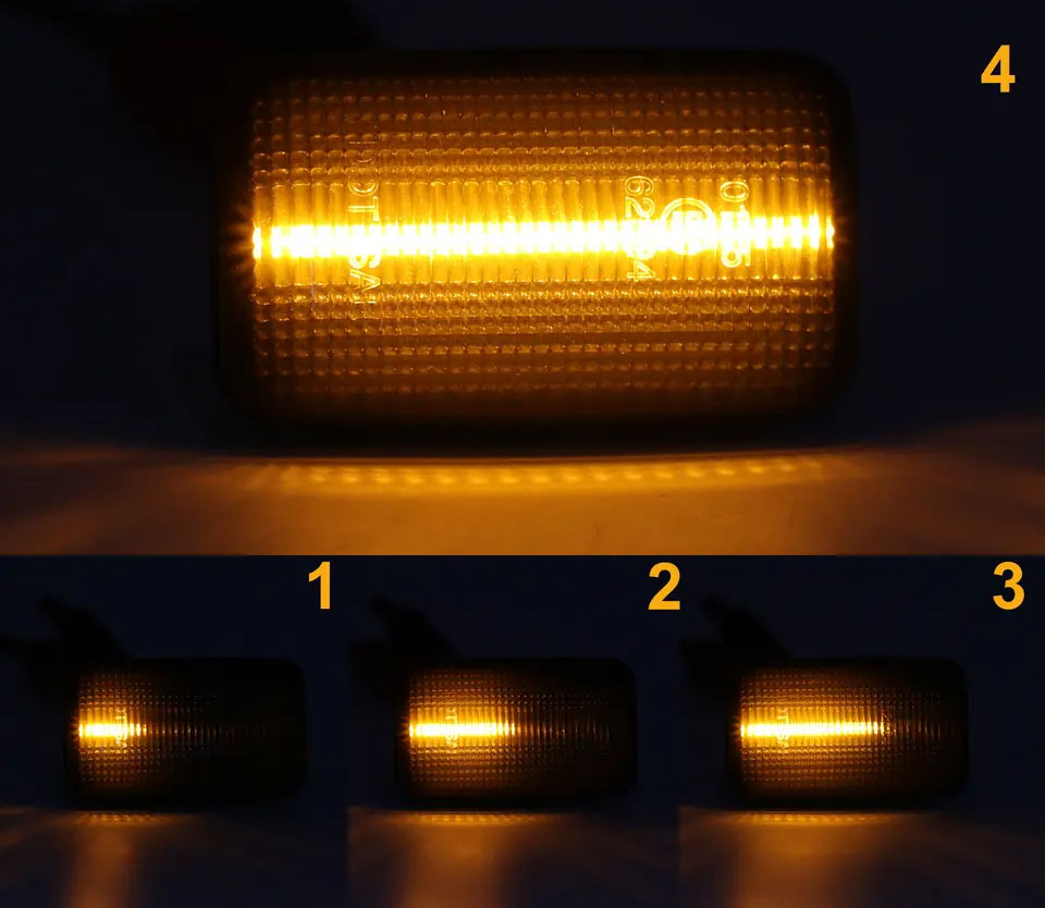 For Porsche 911 964 993 Golf MK2 Pair Black LED Side Marker Turn