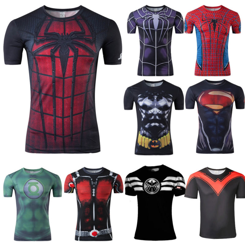 Short Iron Man Jersey Captain America Shirt Sz S-3XL Spider-Homme Maillot de Cyclisme