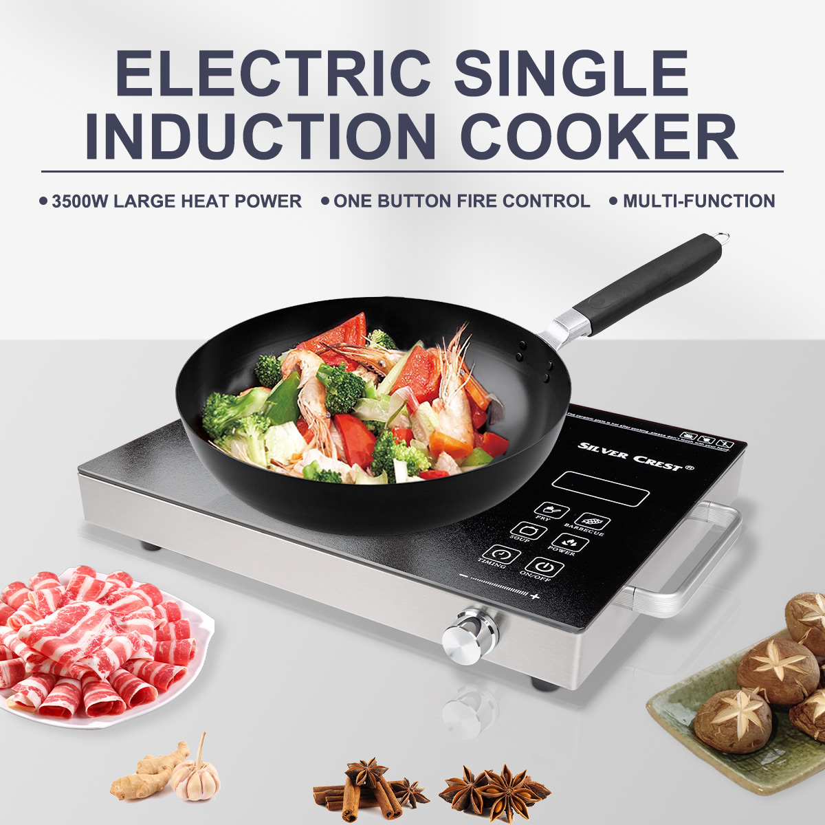 110V Portable Induction Infrared Cooktop Burner Countertop Cooker Hot Pot  Stove