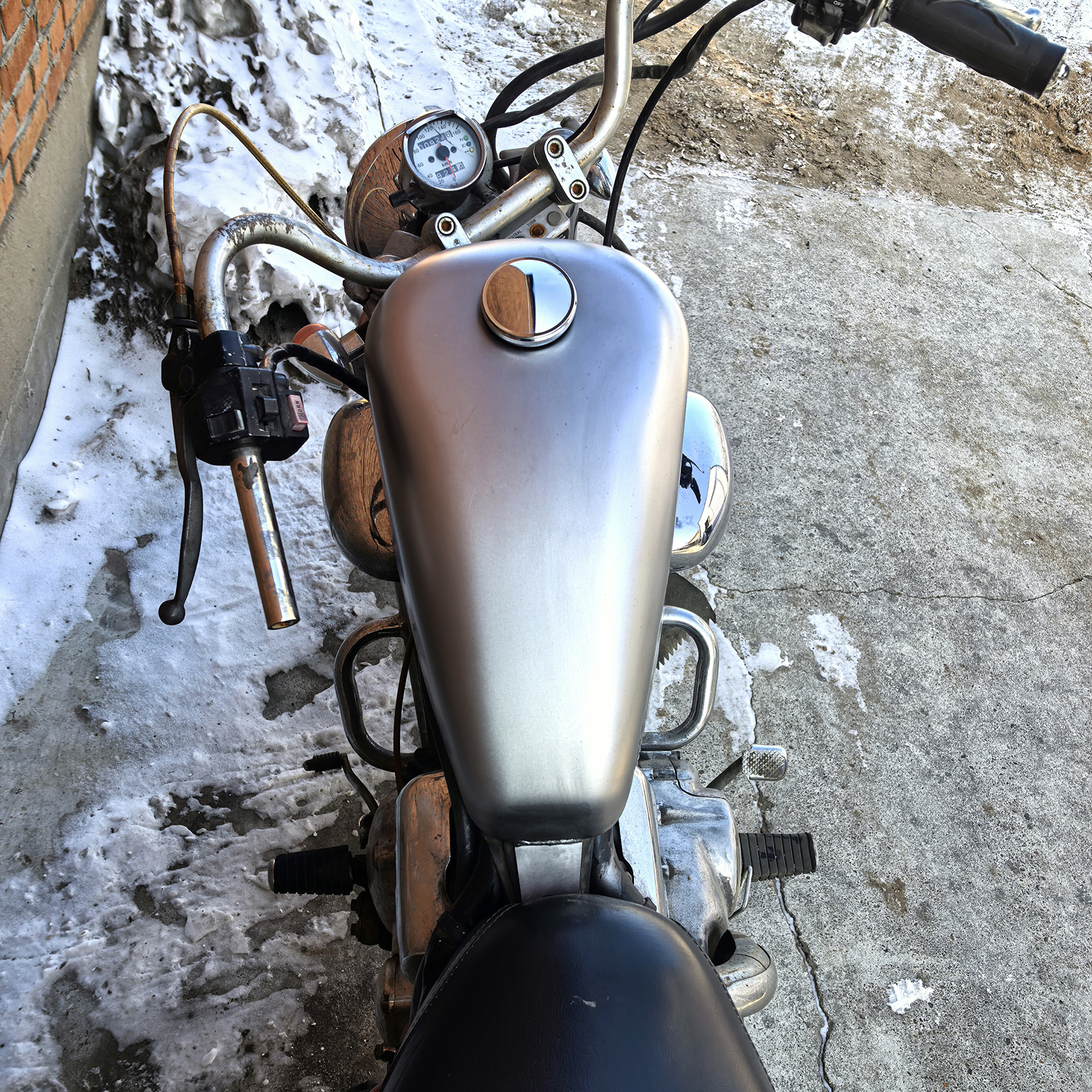 Benzintank Für Yamaha Virago XV400/XV535 - 7 Liter Silberfarben Mit Deckel