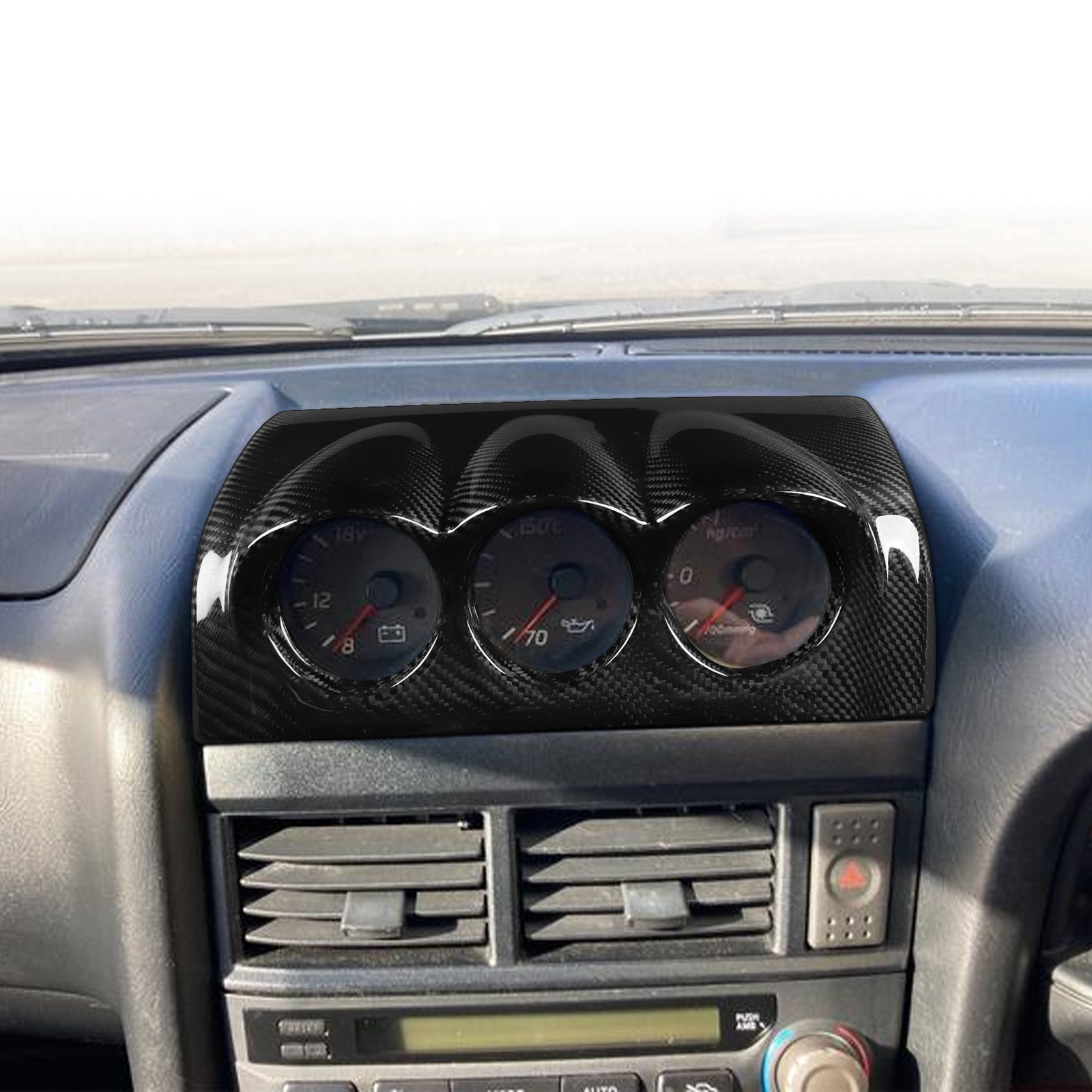 Carbon Fiber 52mm Dash Gauge Pod Covers For Nissan Skyline R34 GTR