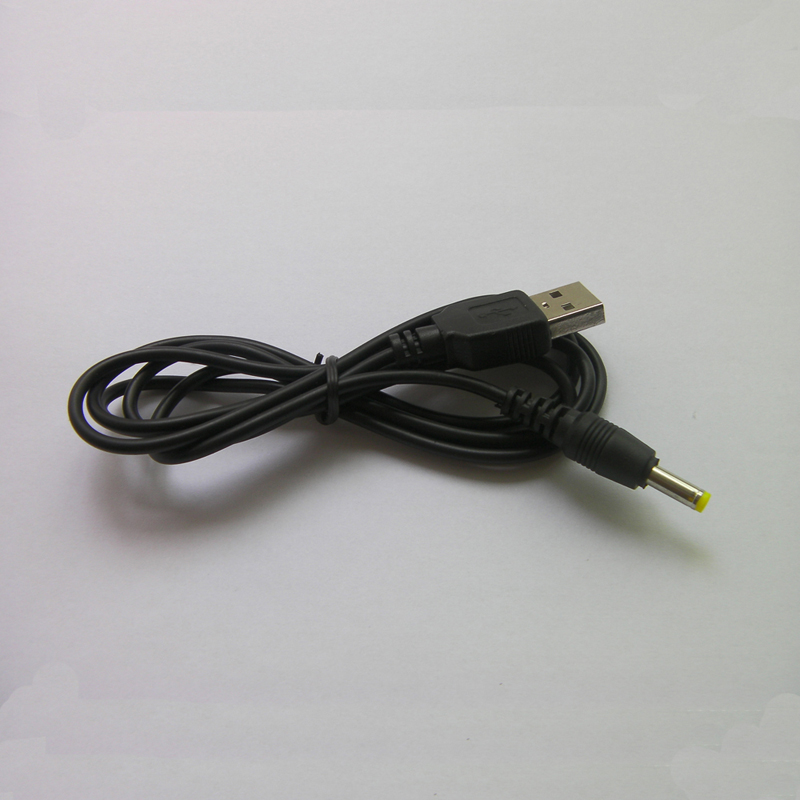 USB male to DC plug 4.0mm power adapter cable lead 80cm charger for Sony-PSP