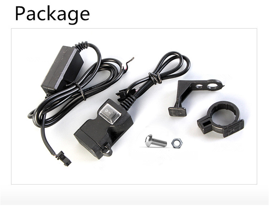 Dual Waterproof USB Motorcycle Charger – 12V Fast Charge, Handlebar Mount, Qi Compatible, Black