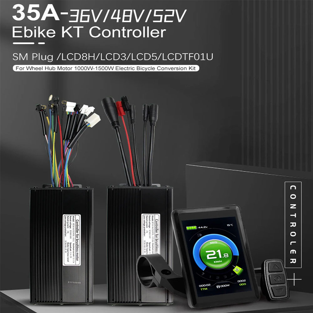 Electric Bike Controller 36 48V 250W 350W 500W 1000W 1500W Brushless KUNTENG Controller Ebike KT LCD Display with Light Function
