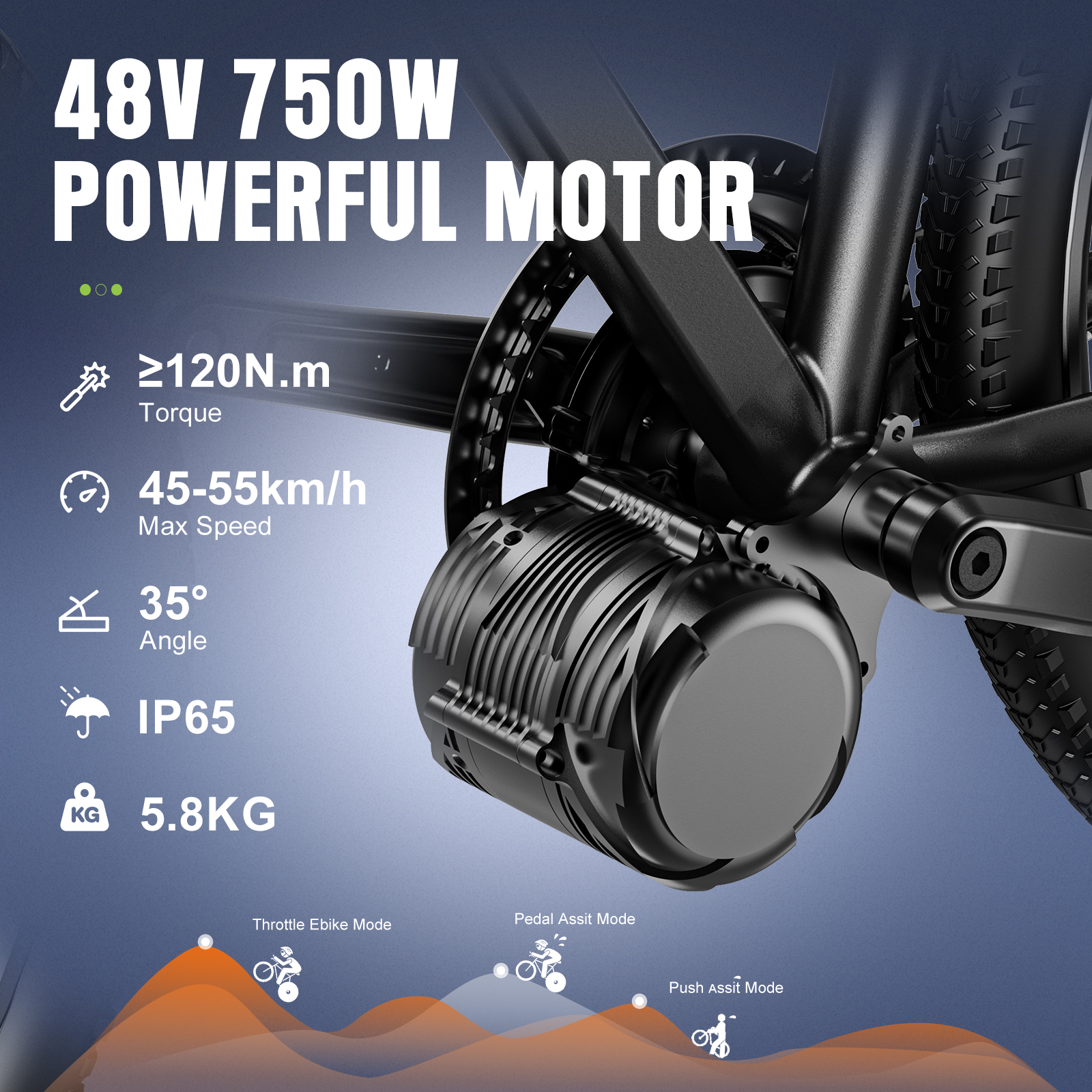 48V 750W TONGSHENG TSDZ8 Mid Motor Kit DIY Electric Bike