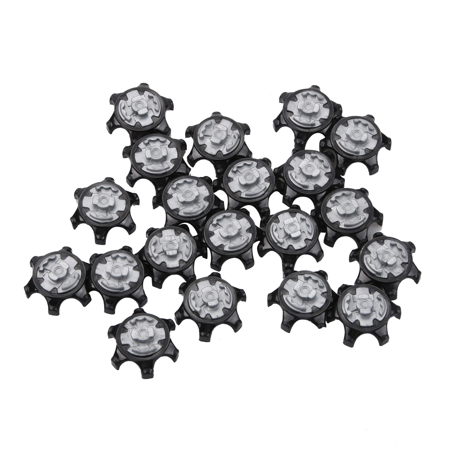 20Pcs Durable Plastic Black Golf Shoe Spikes Cleat Fast Twist For