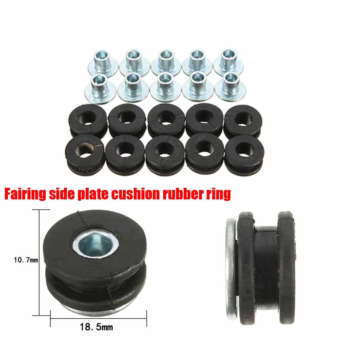 10Pcs Motorcycle Fairings Cowling Pieces Rubber Grommets Bolts For UK