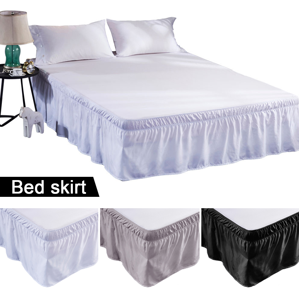 Elasticated Bed Skirt Valance Divan Bed Base Frame Cover Wrap Split