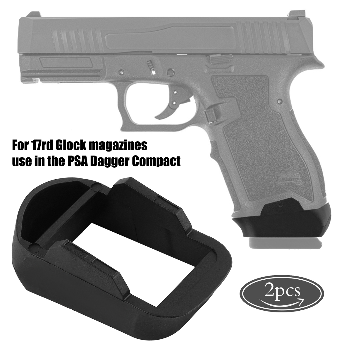2/4PCS Fits Glock 17 Magazine Sleeve Grip Spacer Adapter for G17