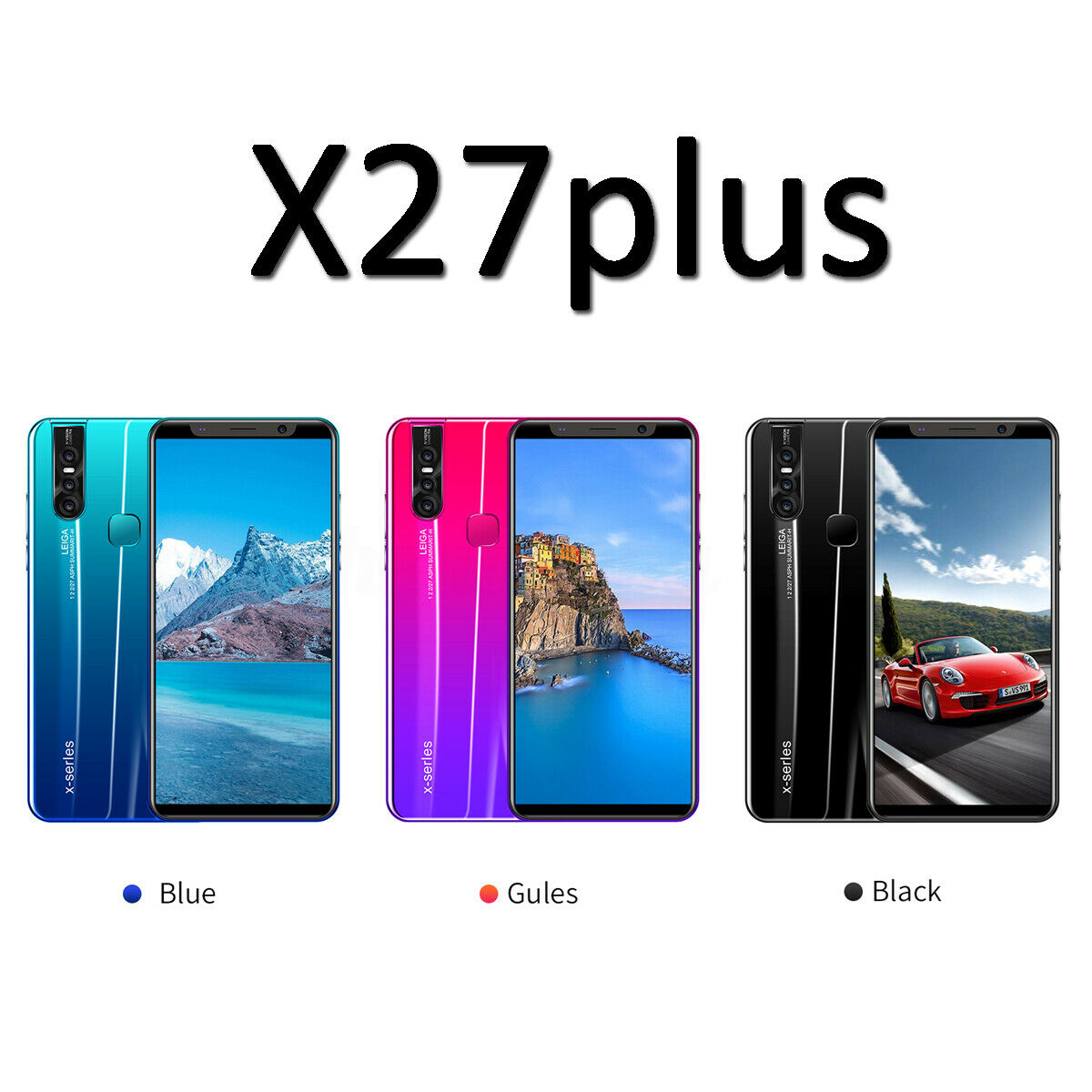 X27/X27 Plus Unlocked Smart Phone 5.0/5.7'' Android 8.0 HD Dual SIM