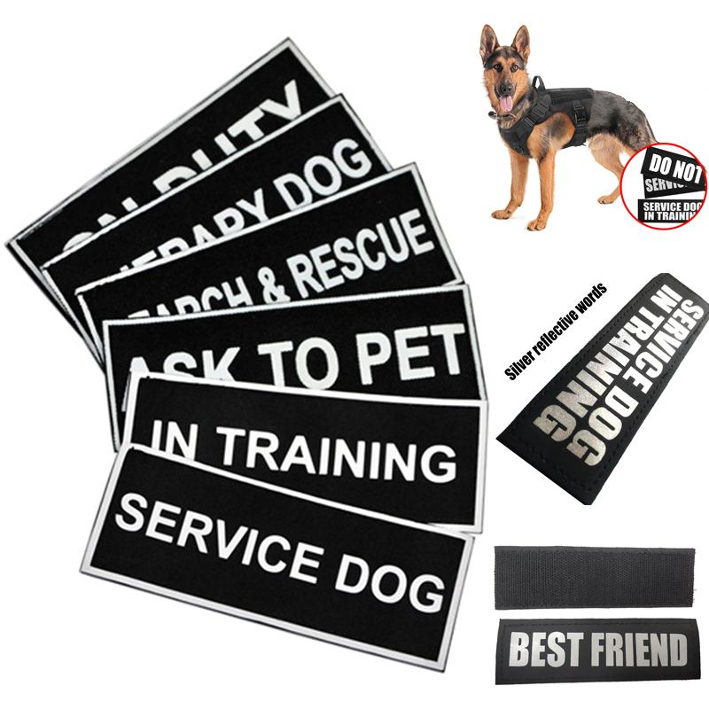 ASK TO PET Patch Reflective Extra Label Tag for Dog Harness Service