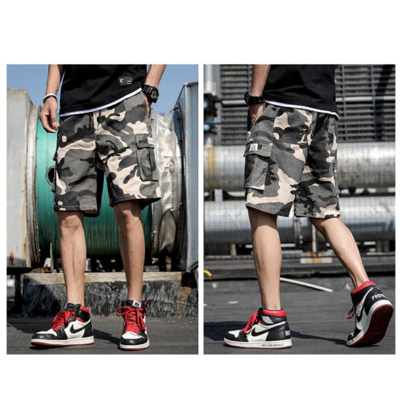 Men Casual Fashion Chino Cargo Shorts Pants Multi Pockets