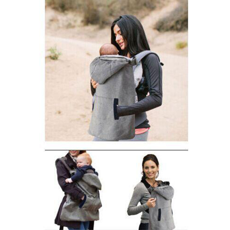 Grau Wärmer Babytrage Tragetuch Tragejacke Bauchtrage Carrier Mantel Decke
