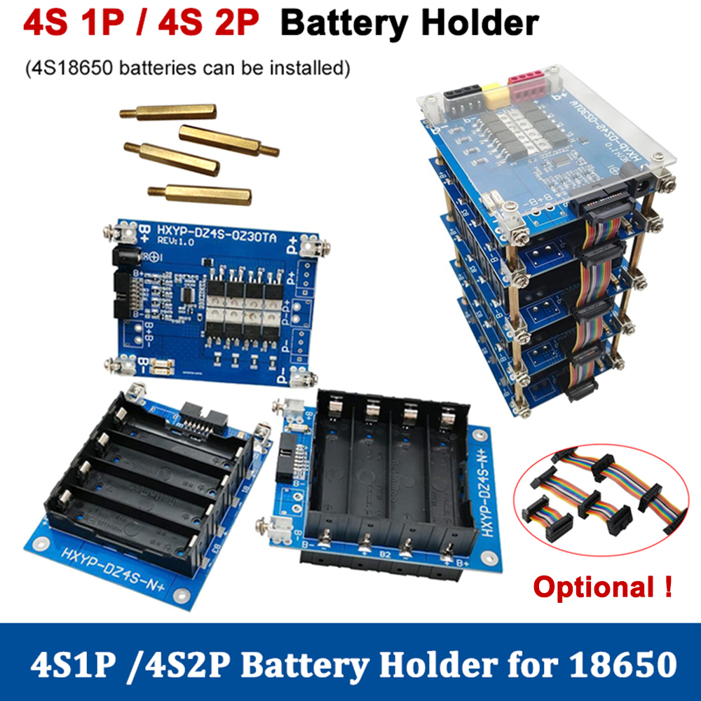 4S Power Wall Battery Holder 18650 Battery Pack 4S BMS 4S1P 4S2P