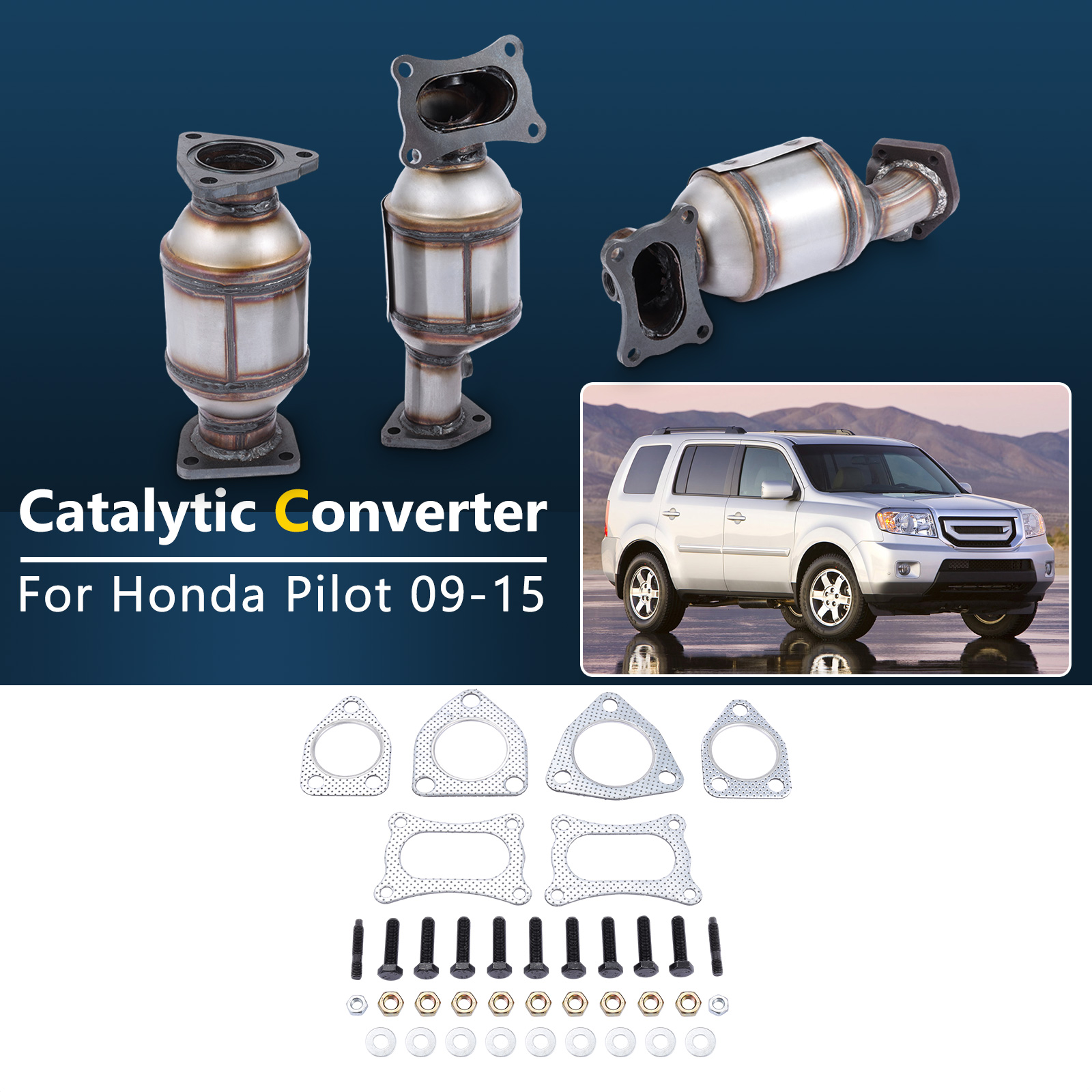 thumbnail image 2 of Honda Pilot 2009-2015 Catalytic Converters (Front Left & Right) – 3.5L – Sunrise Exhaust 2 of 5
