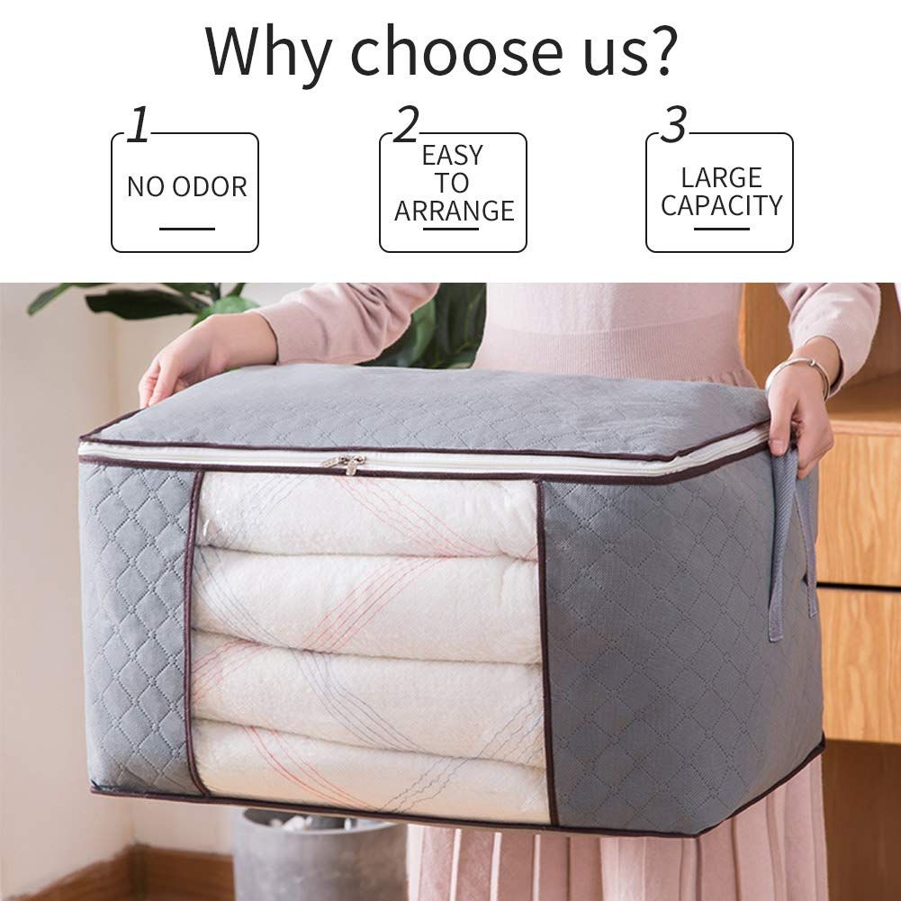 3pcs 84L Large Clothes Storage Bags Duvet Quilt Bedding Storage Bag ...