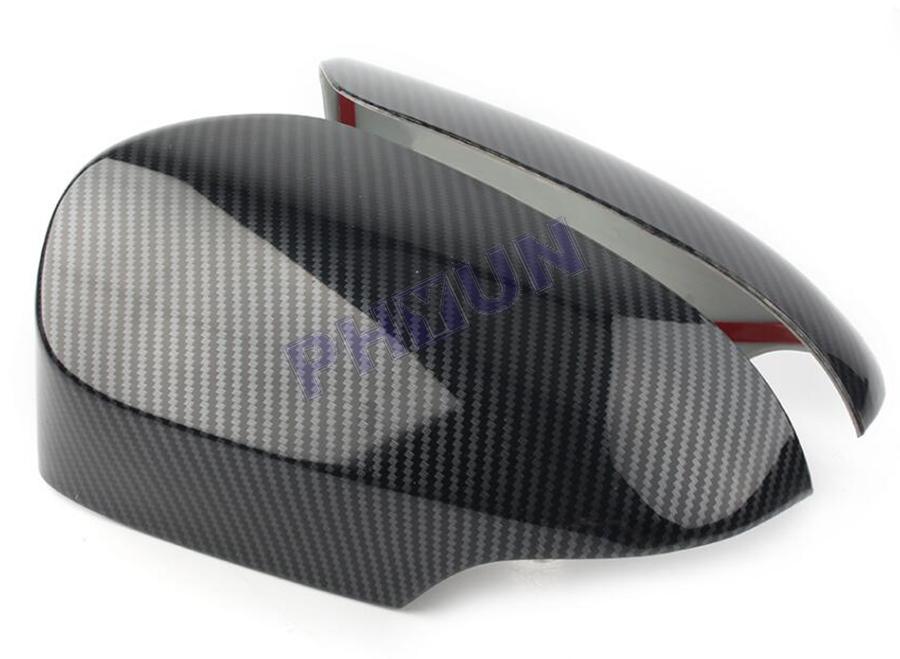 2 Glossy Carbon Fiber Look Side Mirror Cover Trim For 14-18 Toyota ...
