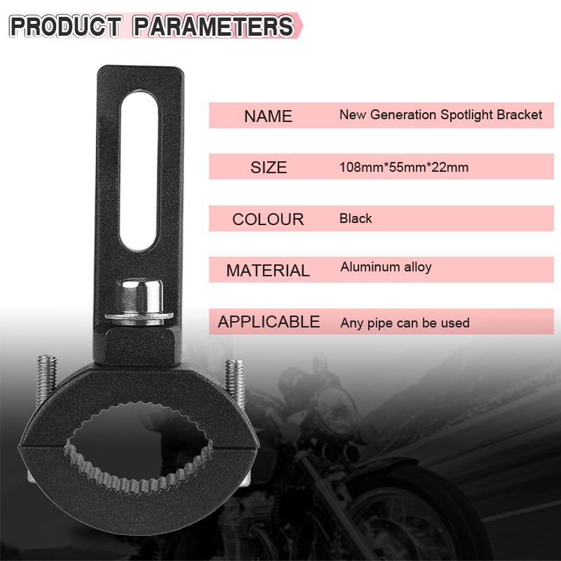 Universal Motorcycle Headlight Fork Clamp Mount Bracket - 36mm-60mm - Aluminum Alloy