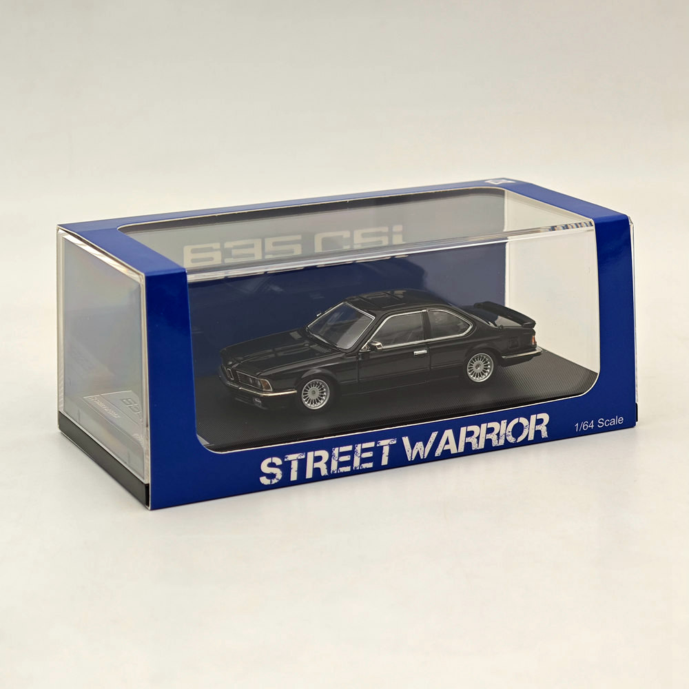 STREET WARRIOR 1/64 BMW E24 6 Series 635 CSI Black Diecast