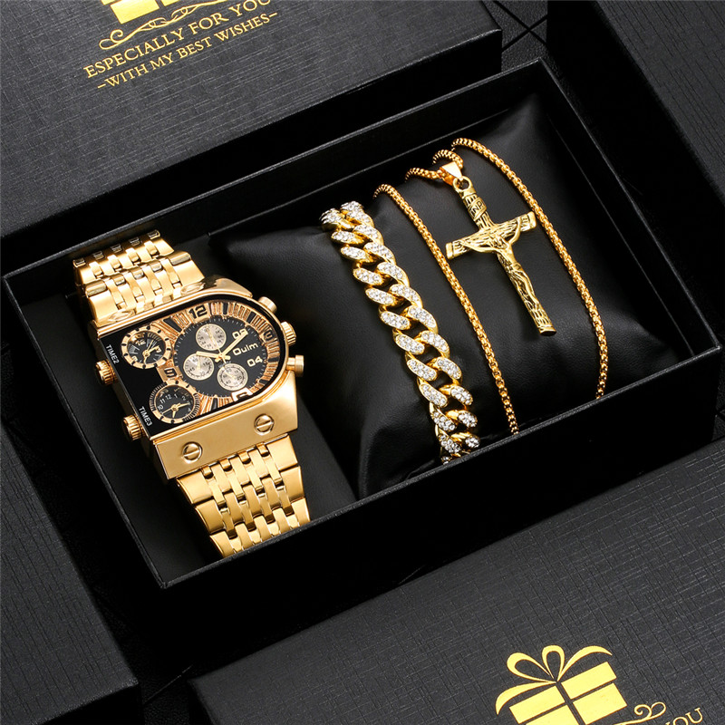 Gold chain discount and watch set